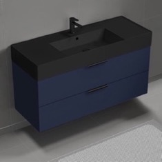 Floating Bathroom Vanity, Modern, Blue, 48 inch